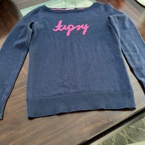 Lilly Pulitzer navy sweater, size extra, small, wide neck